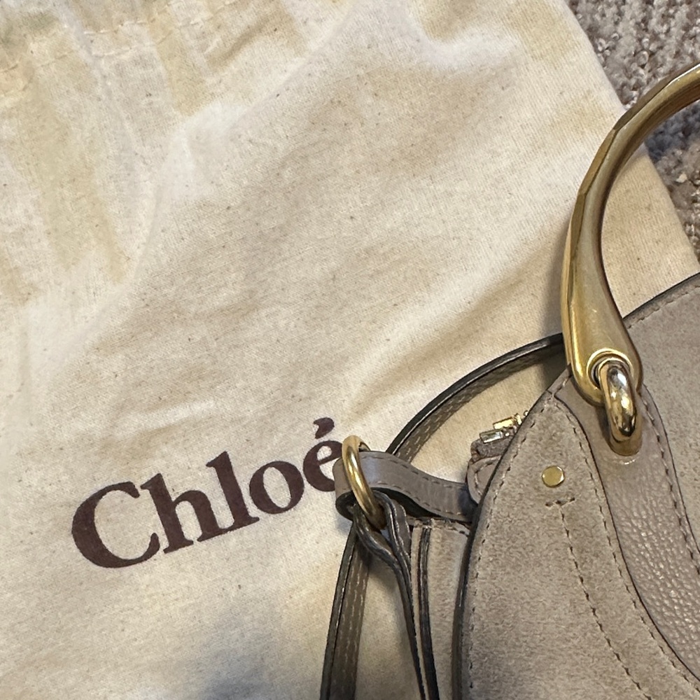 Chloe beige leather and suede pixie round Crossbody Bag - Picture 9 of 9